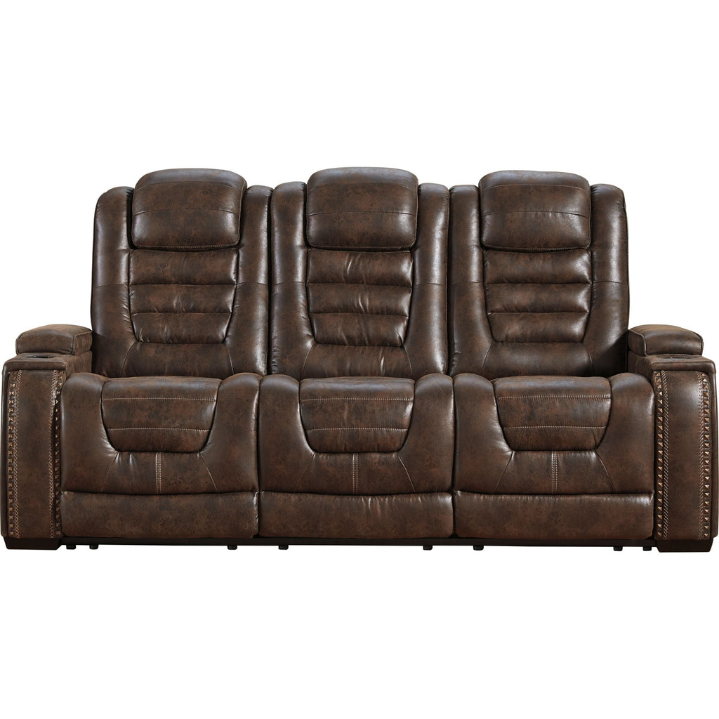 Game Zone Power Reclining Sofa with Adjustable Headrest