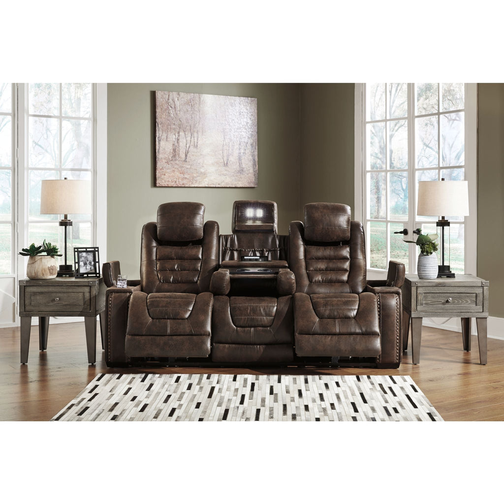 Game Zone Power Reclining Sofa with Adjustable Headrest